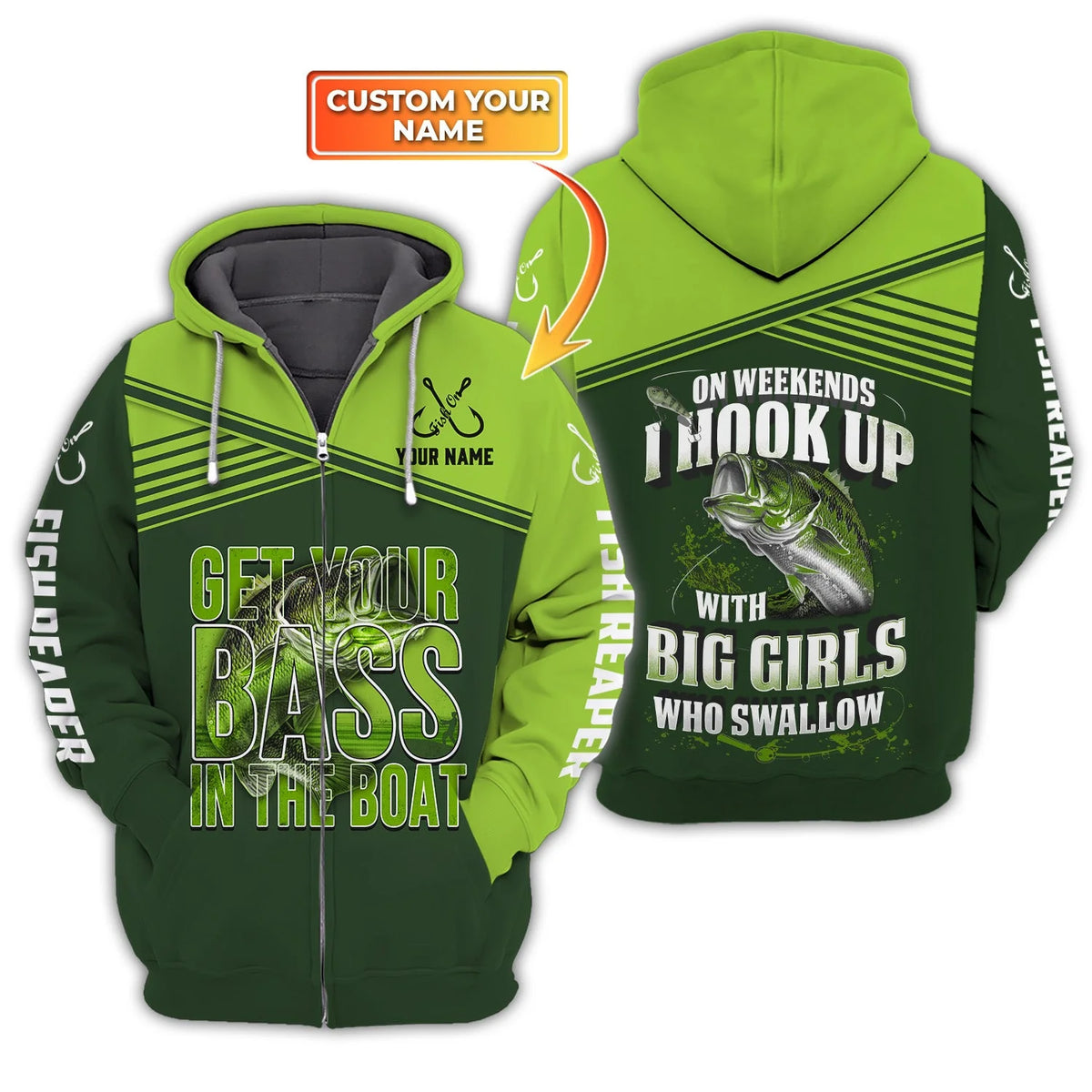 Fishing - Personalized Name 3D Zipper hoodie - Nsd99 1316 FISH0107