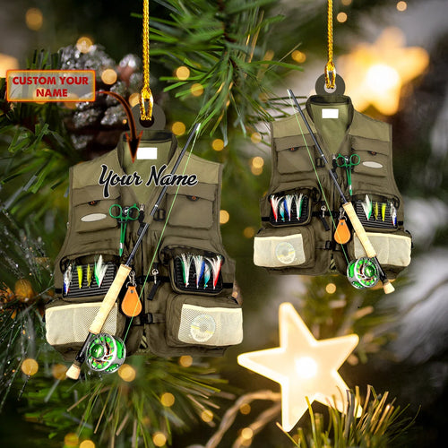 Custom Shaped Ornament -  Fishing Vest 2 ORN0081