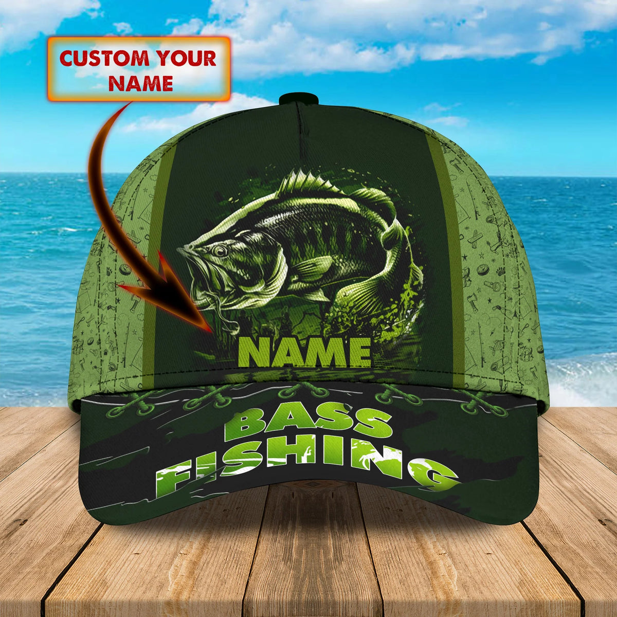 Fishing 01- Personalize Name Cap  - Loop - Ntp-154 FISH0185