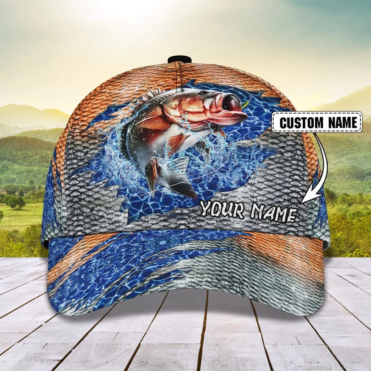 Fishing 02 - Personalized Name Cap - Pth98 FISH0169