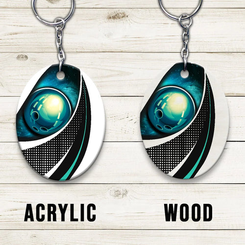 Eagle Bowling Team Blue Bowling Ball Keychain ORN0198