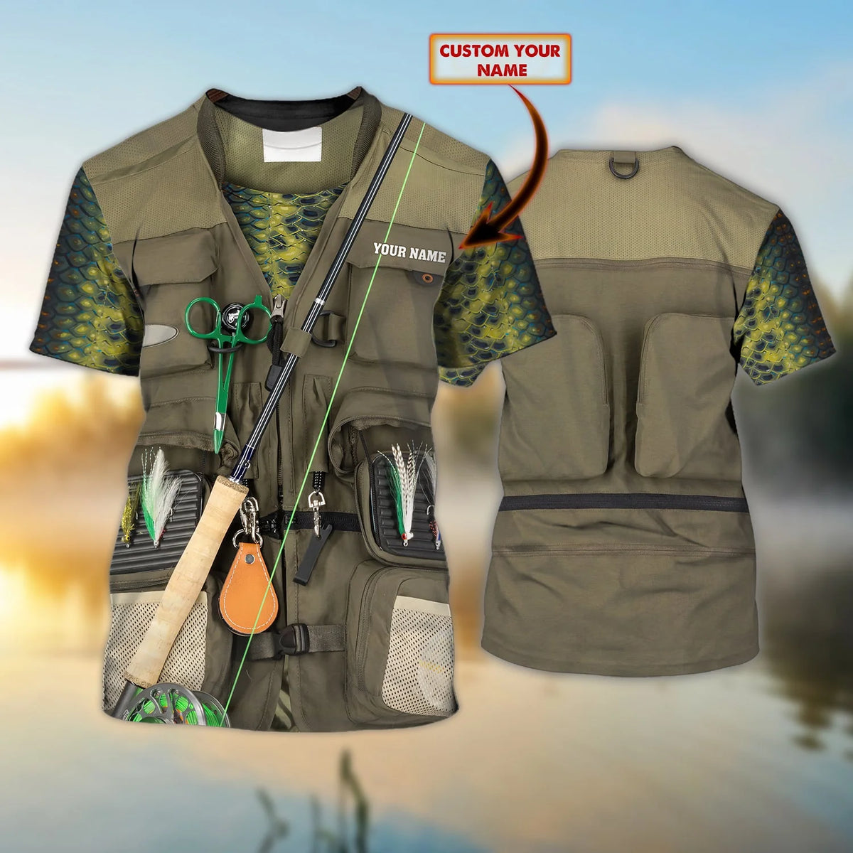 Fishing Shirt - Personalized Name 3D Tshirt Fising Vest - Hdmt ORN0108
