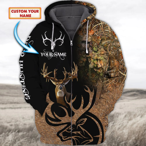 Deer Hunting - Personalized Name 3D Zipper hoodie - CV98 89 HNT0024
