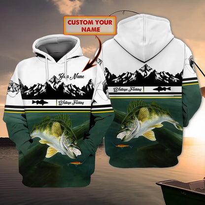 Walleye Fishing - Personalized Name 3D Hoodie - Dah 36 FISH0217