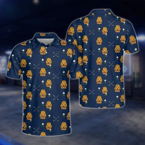 Personalized Dog Photo Golf Polo Shirt For Men, Custom Pet Lover Golf Shirt With Picture GOF0081