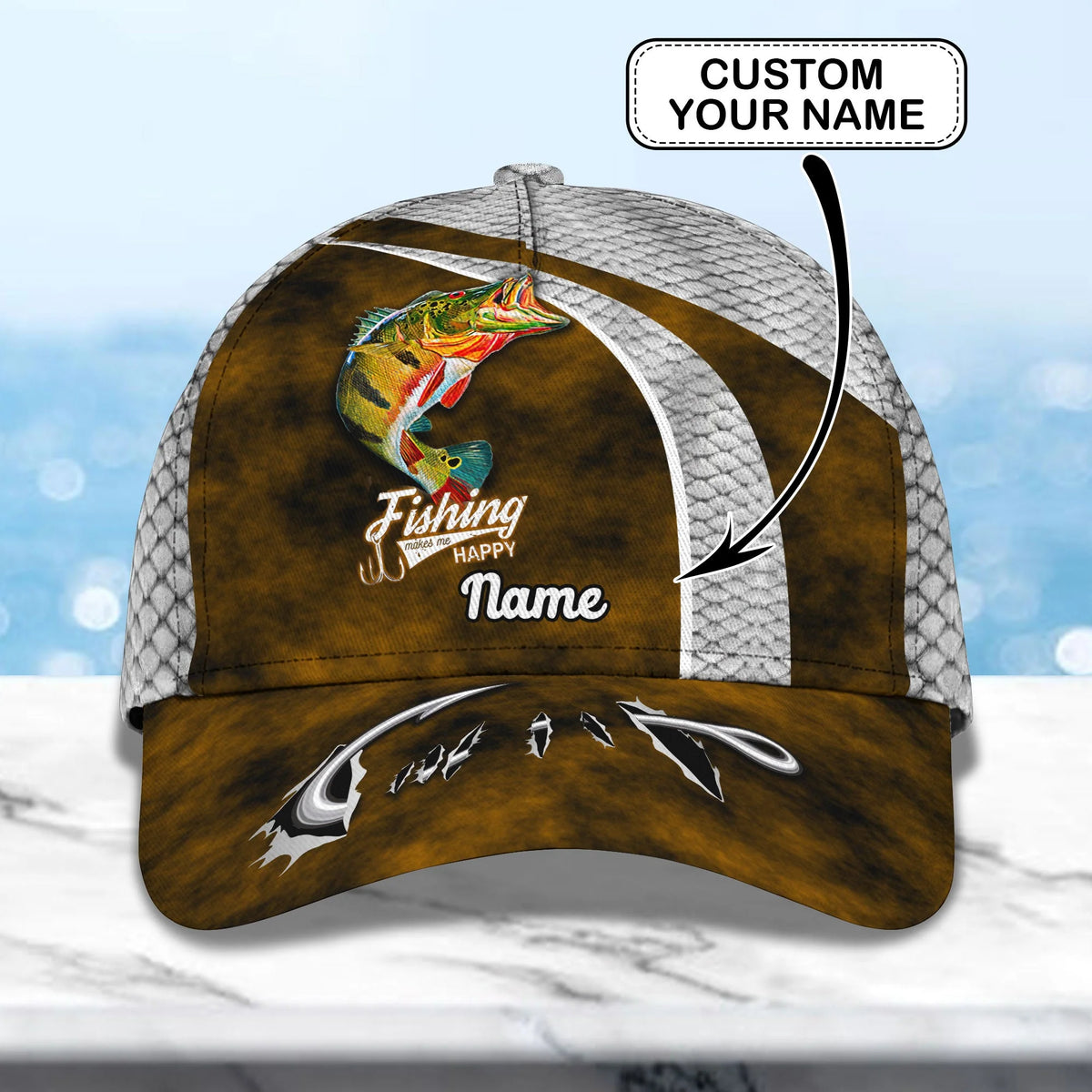Peacock Bass Fishing 06 - Personalize Name Cap - 163 FISH0038