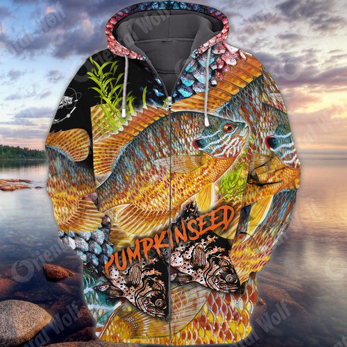 PUMPKINSEED FISHING 3D Full Print Shirts, Unique Design for Anglers, Perfect Gift for PUMPKINSEED Fishing Enthusiasts! FISH0009