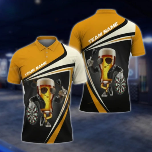 Custom Funny Beer Dart Mens Polo Shirt, Custom Beer Dart Team Shirts DAT0322