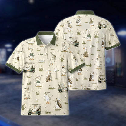 Funny Goose Men's Golf Polo Shirt, Goose Golf Shirt Men GOF0019