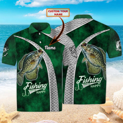Crappie Fishing - Personalized Name 3D Polo Shirt -Loop- Ntp-193 FISH0260