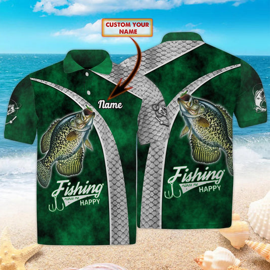 Crappie Fishing - Personalized Name 3D Polo Shirt -Loop- Ntp-193 FISH0260