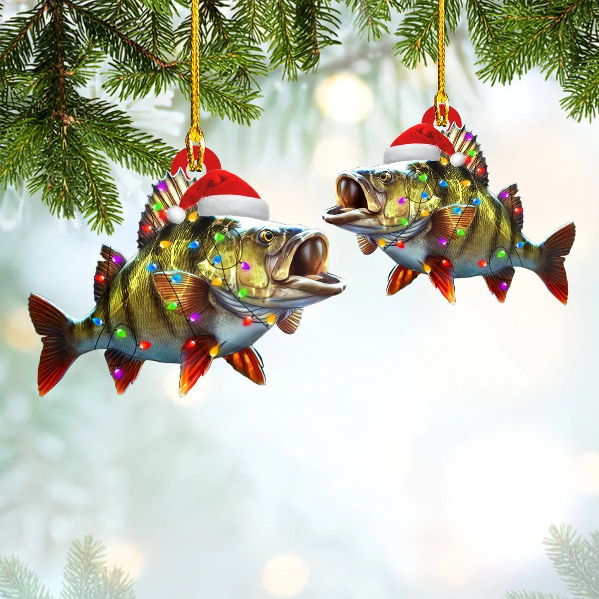 Yellow Perch Fishing - Shaped Ornament - 533 ORN0020