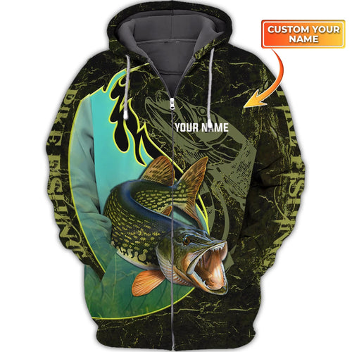 Custom 3D Pike Fishing 3D Full Print Shirts, Unique Design for Anglers, Perfect Gift for Pike Fishing Enthusiasts! FISH0021