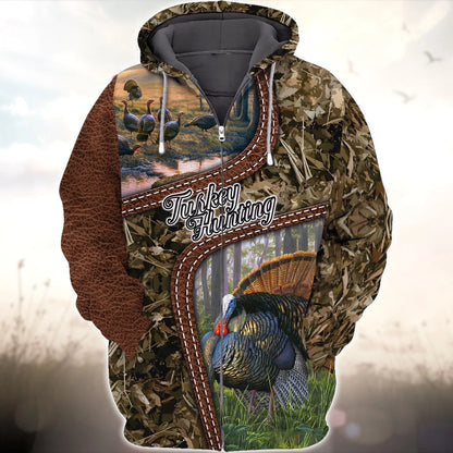 Turkey Bird Hunting Animal Hunter Camo Tattoo 3D All Over Printed Shirt HNT0132