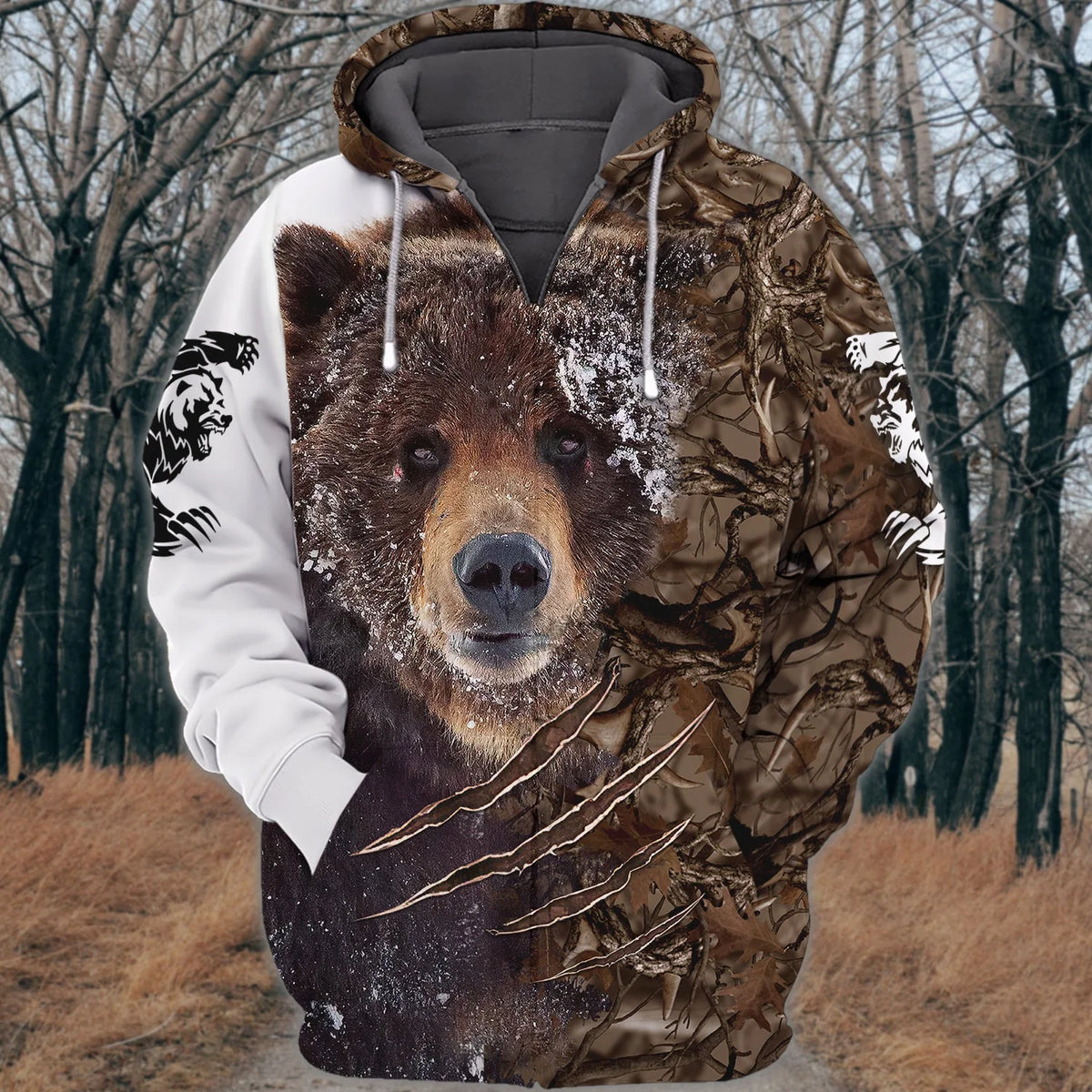 Black Bear Hunting - 3D Zipper Hoodie - 404 HNT0097