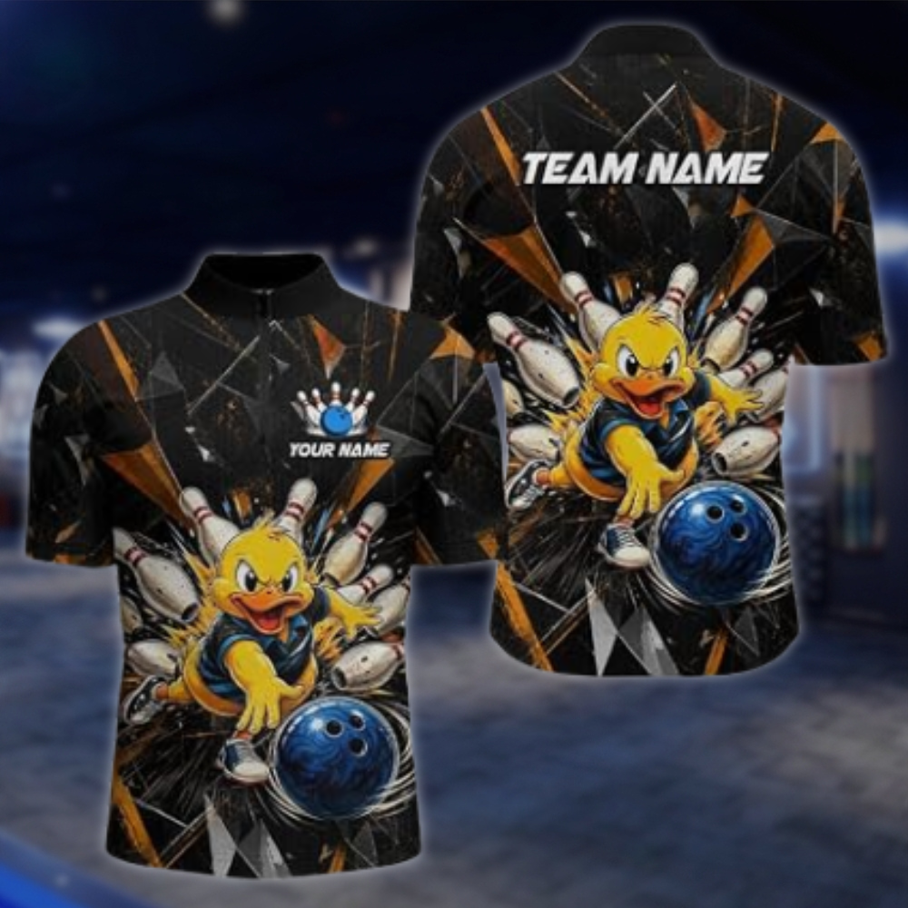 Personalized Duck Bowling Mens Jersey, Custom Duck Bowling Shirt For Team BZ0888 BOW0055