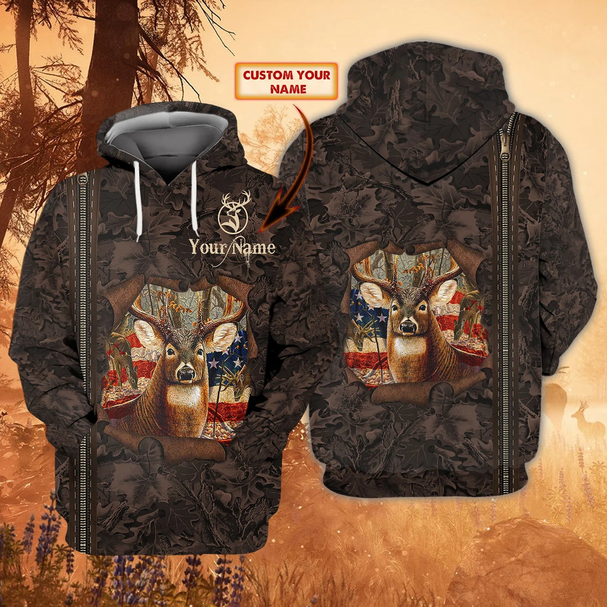 Hunting  - Personalized Name 3D Hoodie - dat93-052 HNT0274