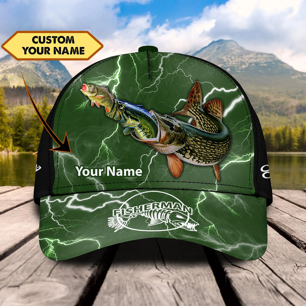Fishing 3- Personalized Name Cap - HN95 FISH0144