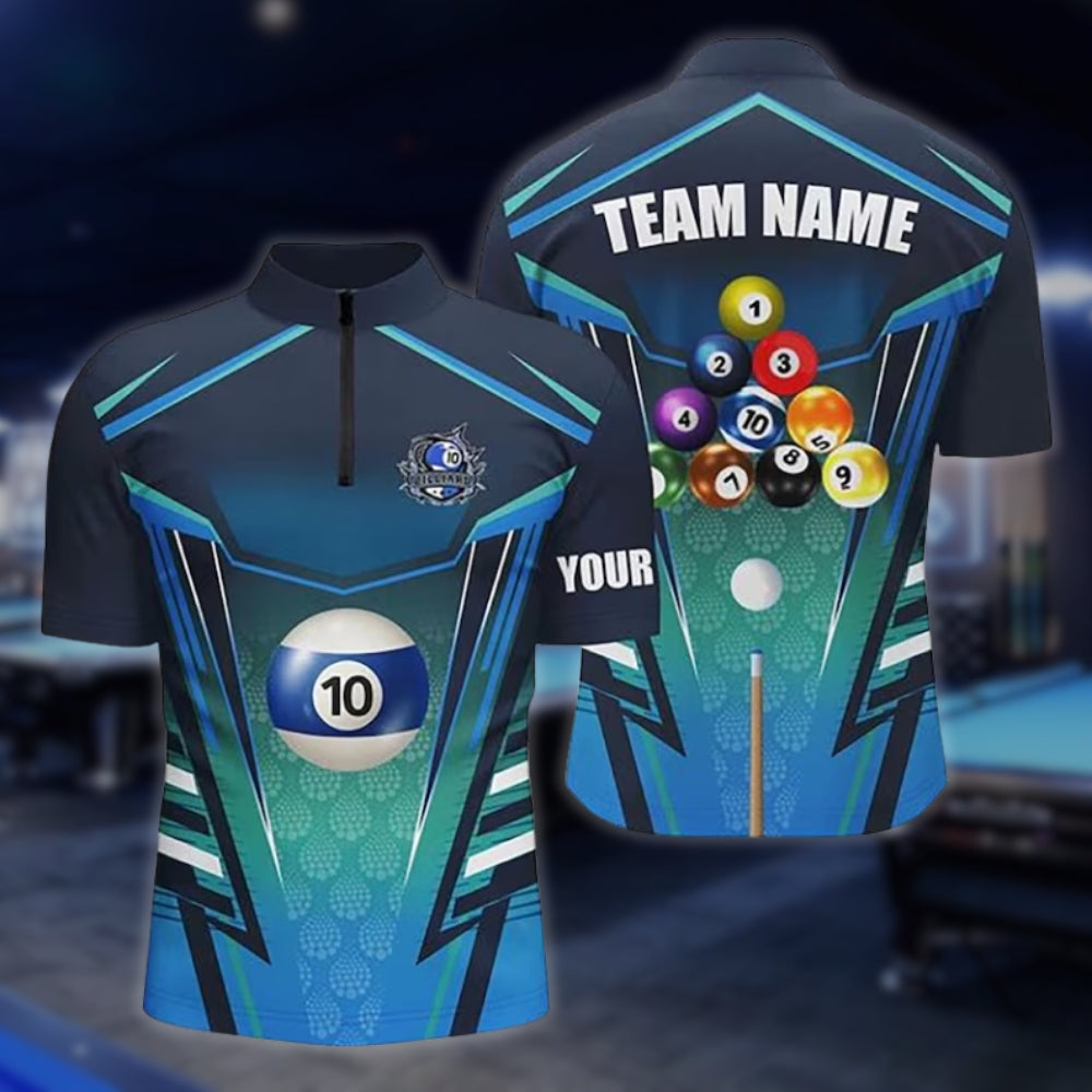 Custom 10 Ball Billiard Jersey For Mens, Custom Team Billiard Shirts BLD0082
