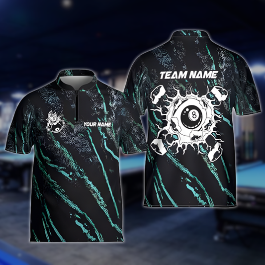 Custom 8 Ball Jersey For Men, Custom Break 8 Ball Billiard Team Shirts BLD0227