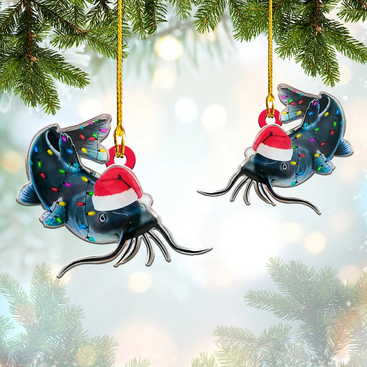 Catfish Fishing - Shaped Ornament - 529 ORN0023