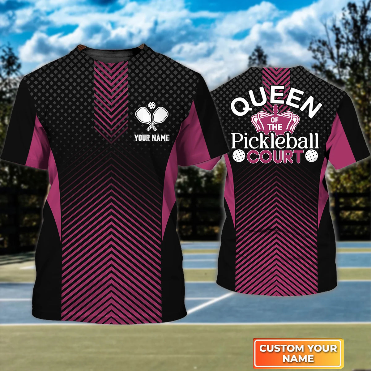 Queen Of The Pickleball Court Personalized Name 3D Tshirt QB95 Gift For Pickleball Player PKL0026
