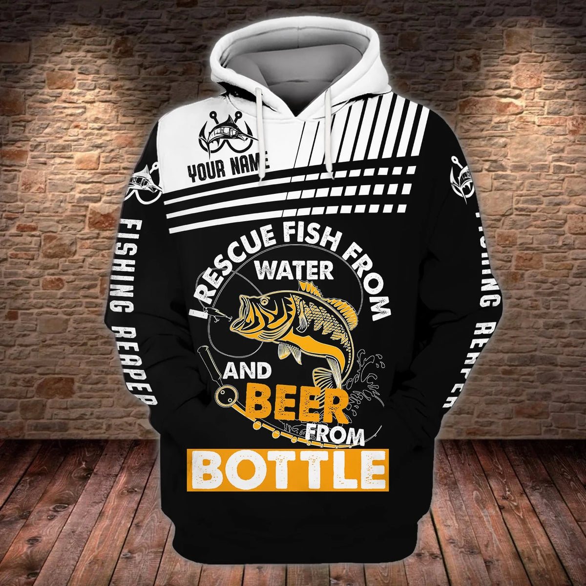 Fishing And Beer - Personalized Name 3D Hoodie - Dah 57 FISH0242