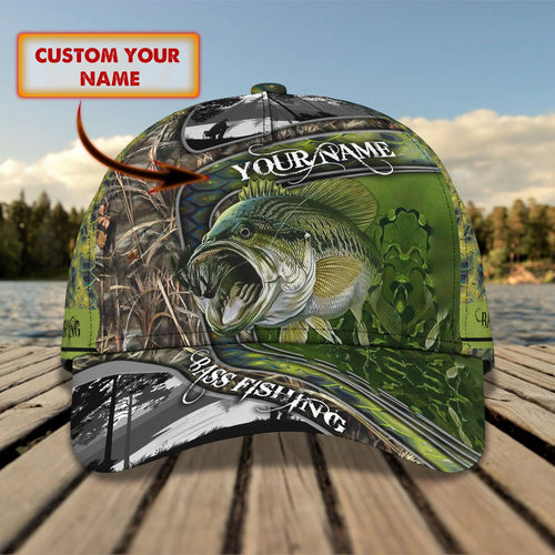 Bass Fishing 07 - Personalized Name Cap FISH0253