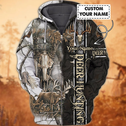Deer Hunting - 192 - Personalized Name 3D Zipper hoodie - Co98 HNT0044