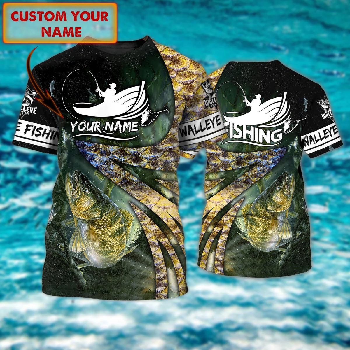 Walleye fishing - Personalized Name 3D Tshirt - ATM2K FISH0170