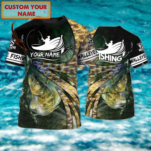 Walleye fishing - Personalized Name 3D Tshirt - ATM2K FISH0170