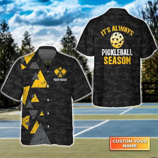 It's Always Pickleball Season Personalized Name 3D Hawaiian Shirt QB95 Gift For Pickleball Player PKL0127
