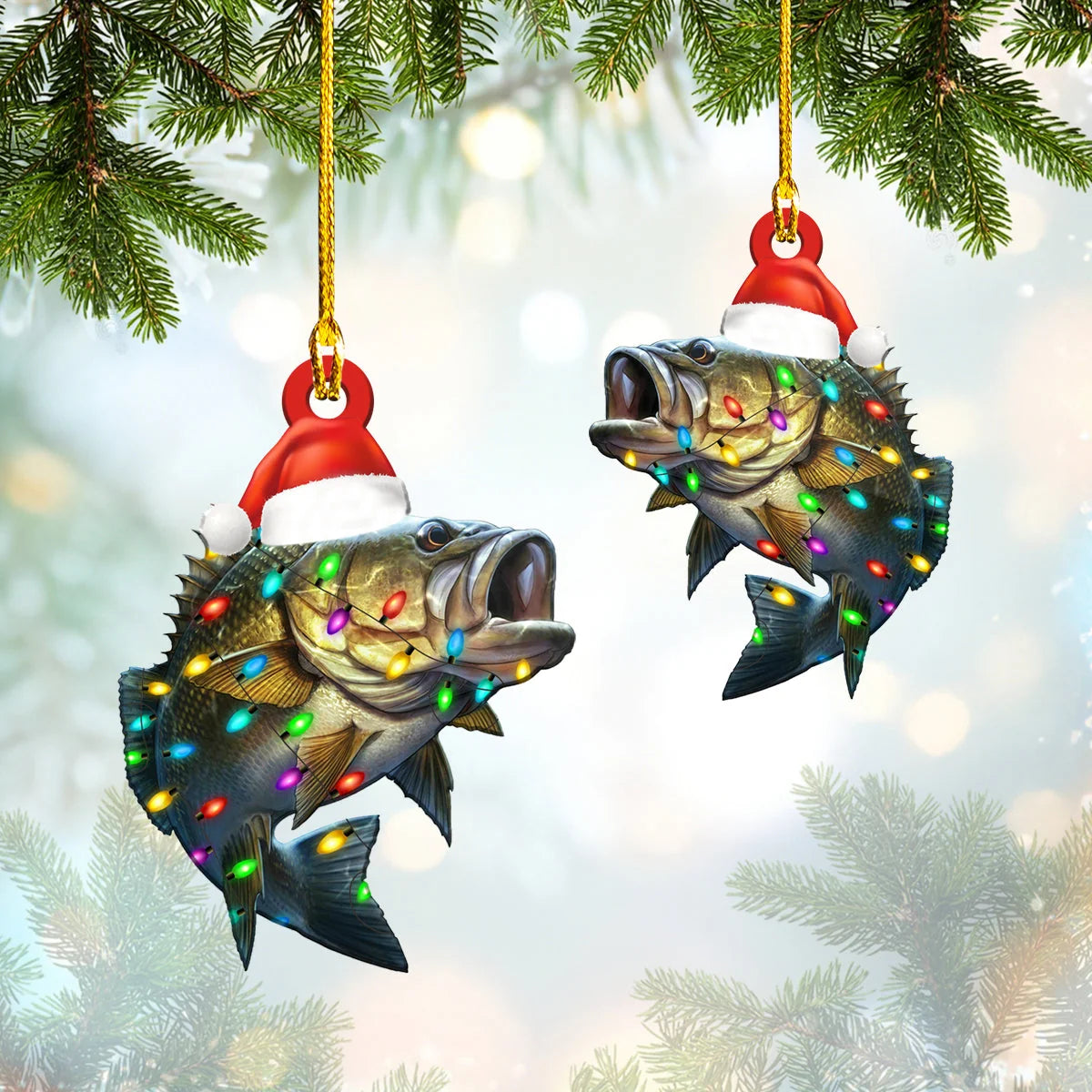 Largemouth Bass Fishing - Shaped Ornament - 526 ORN0089