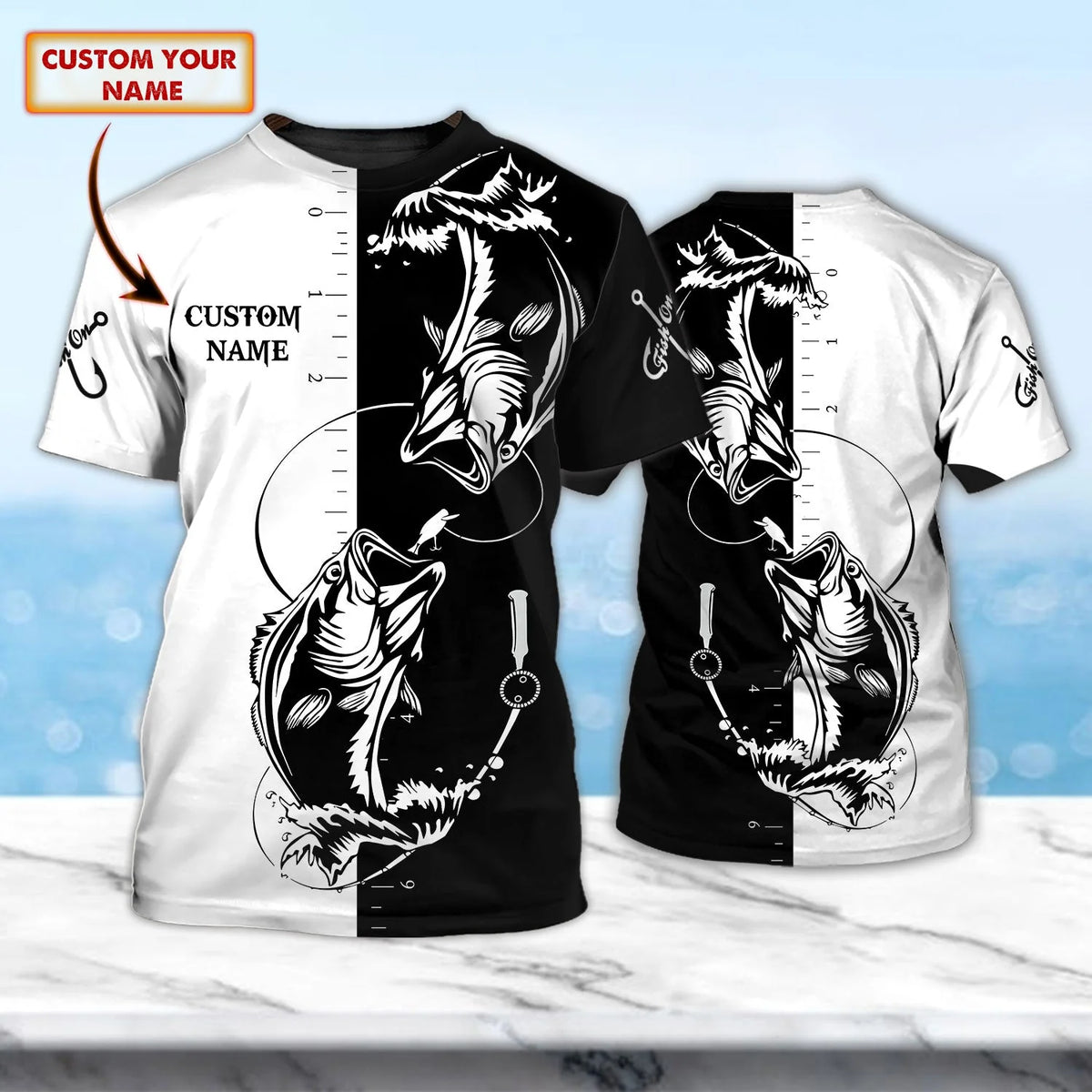 Bass Fishing 2 - Personalized Name 3D Tshirt - 007 FISH0229