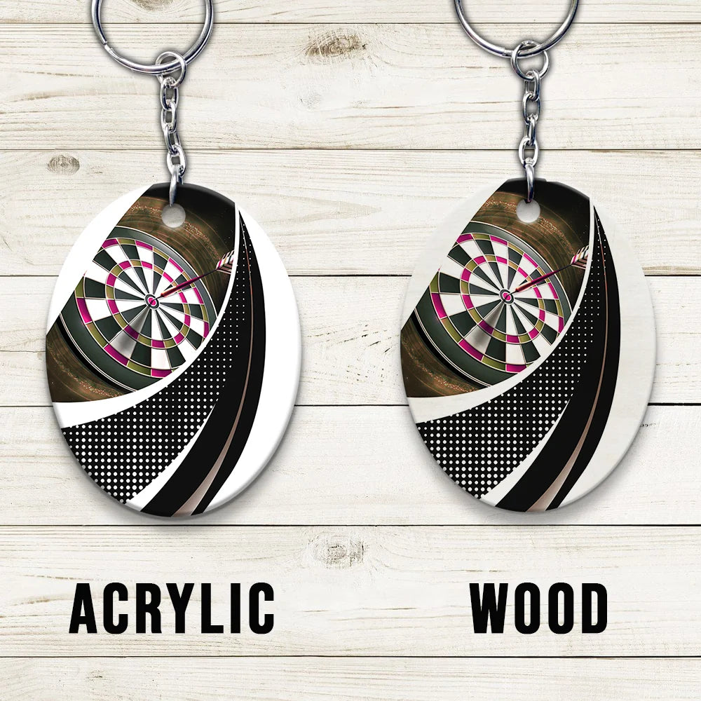 Bullseye Dartboard Brown Keychain Viking And Darts For Dart Team Player ORN0182