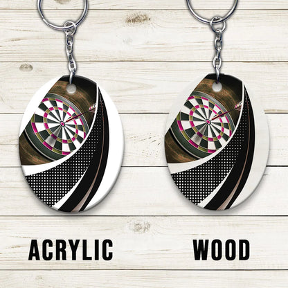 Bullseye Dartboard Brown Keychain Viking And Darts For Dart Team Player ORN0182