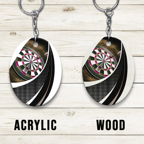 Bullseye Dartboard Brown Keychain Viking And Darts For Dart Team Player ORN0182