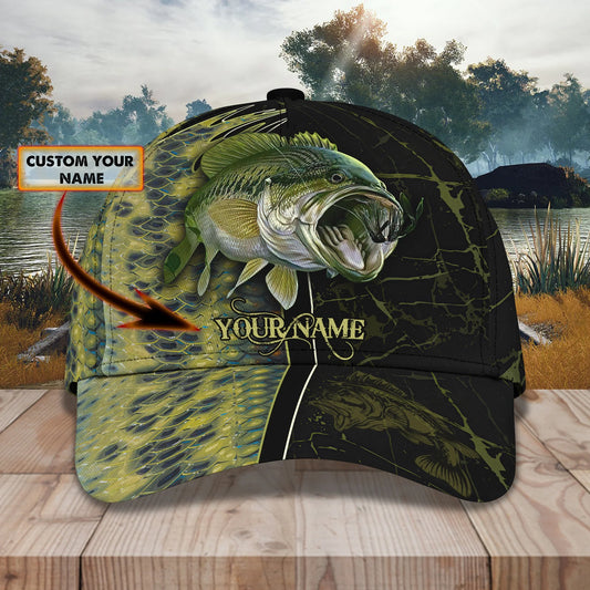 Bass Fishing 3 - Personalized Name Cap FISH0214