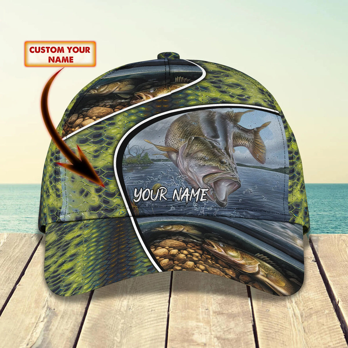 Fishing 01- Personalized Name Cap - Pth98 FISH0163