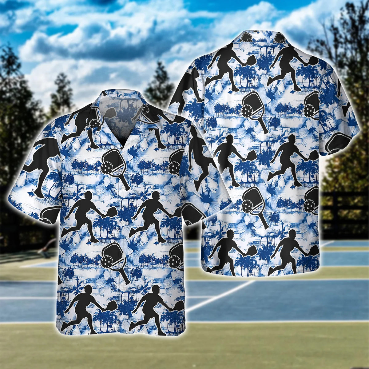 Aloha Pickleball Blue Hibiscus 3D Shirt - QB95 PKL0107
