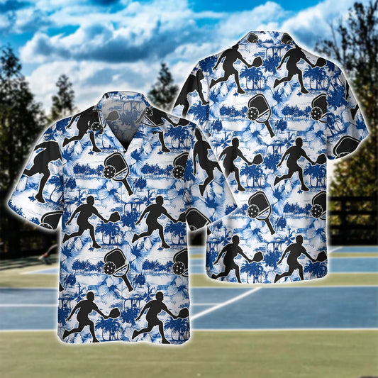 Aloha Pickleball Blue Hibiscus 3D Shirt - QB95 PKL0107