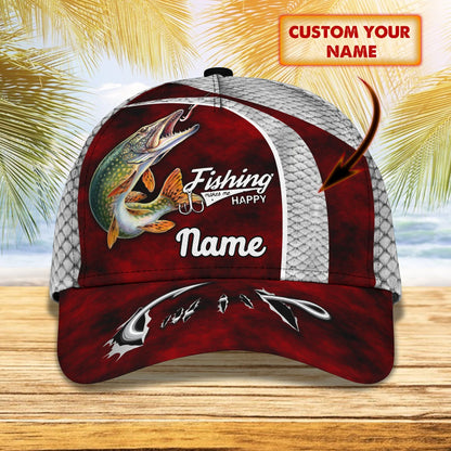 Fishaholic Northern Pike Fishing 10 - Personalize Name Cap  - Loop - Ntp-167 FISH0035