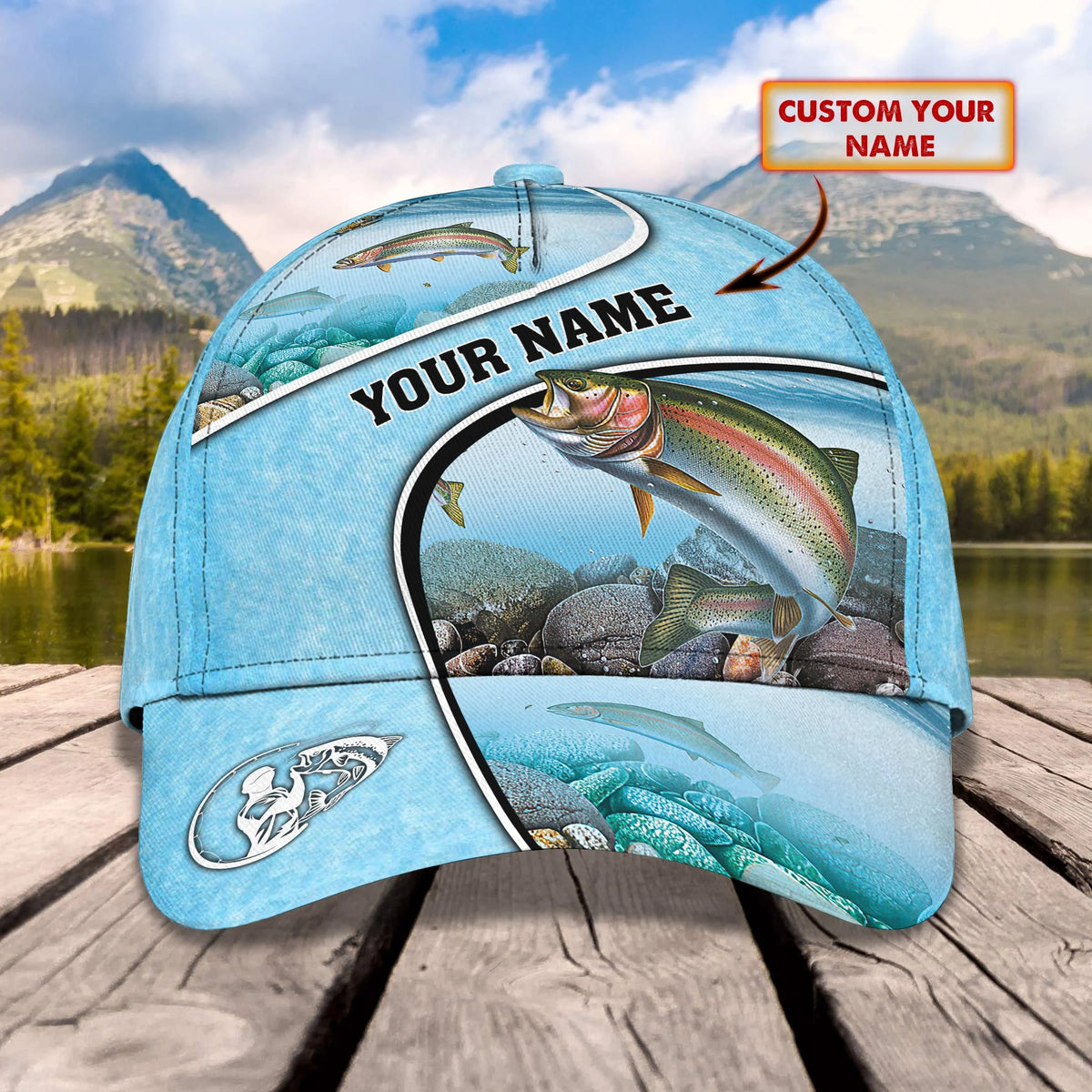 Fishing salmon - Personalized Name Cap004 - ATM2K FISH0294