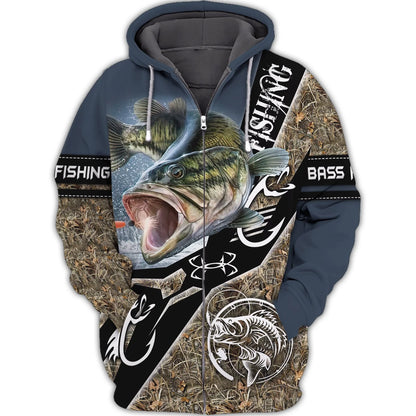 Bass Fishing 3D Shirts For Men and Women Hoodie Tshirt FISH0056