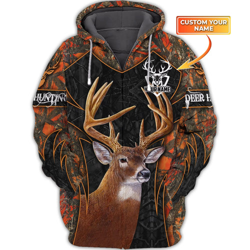 Hunting - Personalized Name 3D Zipper hoodie - TT99-828 HNT0072