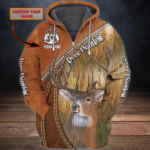 Deer Hunting - Personalized Name 3D Zipper hoodie - TT99 HNT0058