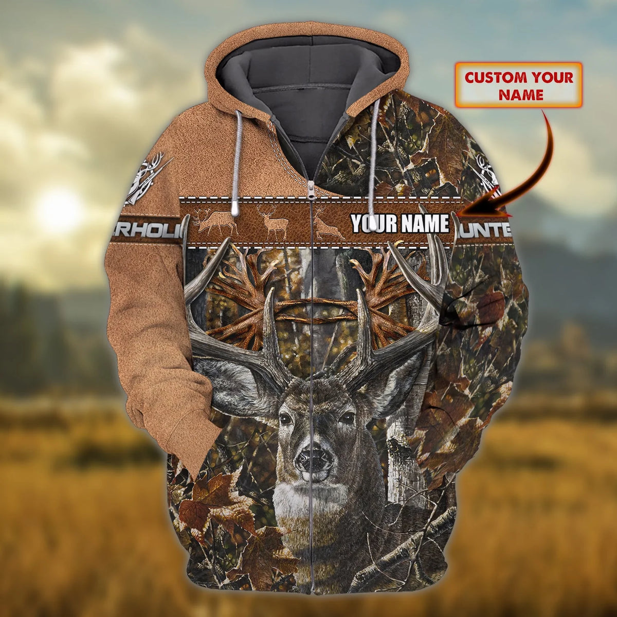 Hunting- 272 - Personalized Name 3D Zipper hoodie - Co98 HNT0064