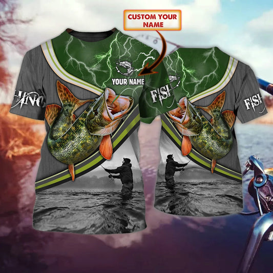 Pike fishing - Personalized Name 3D Tshirt - Lst149 FISH0195