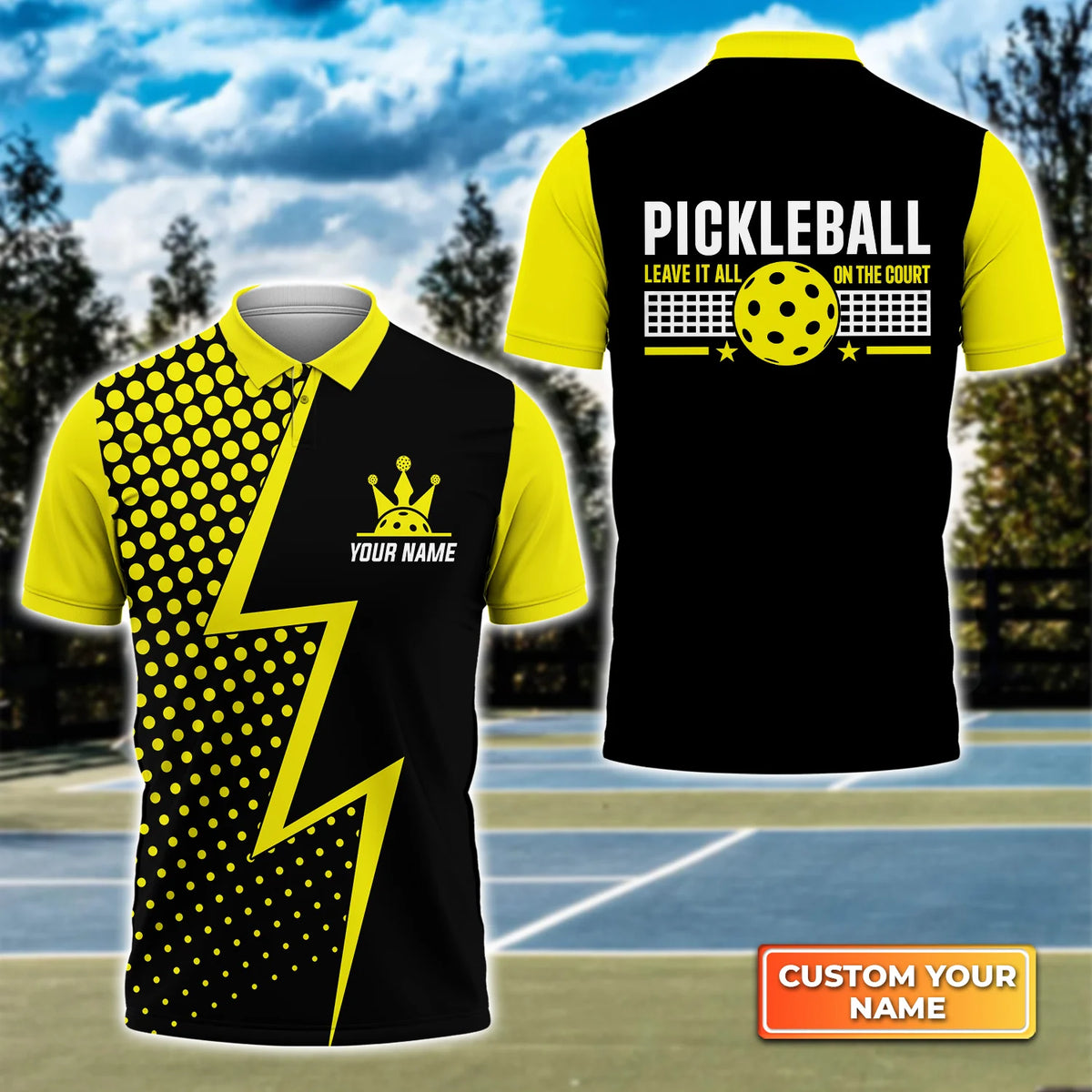 Pickleball Leave It All On The Court Personalized Name 3D Polo Shirt QB95 Gift For Pickleball Player PKL0122
