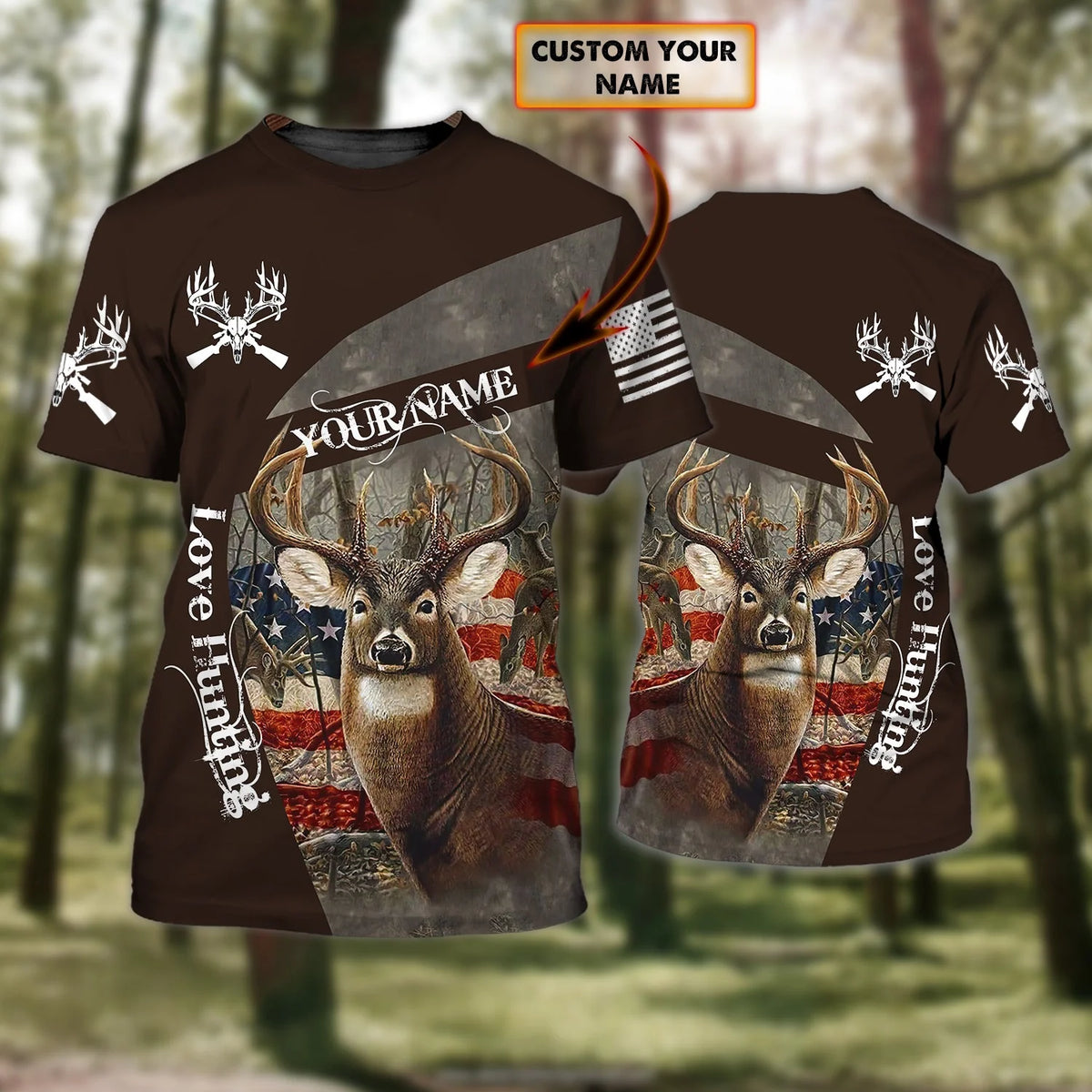 Love Hunting - Personalized Name 3D Tshirt - TAD HNT0267